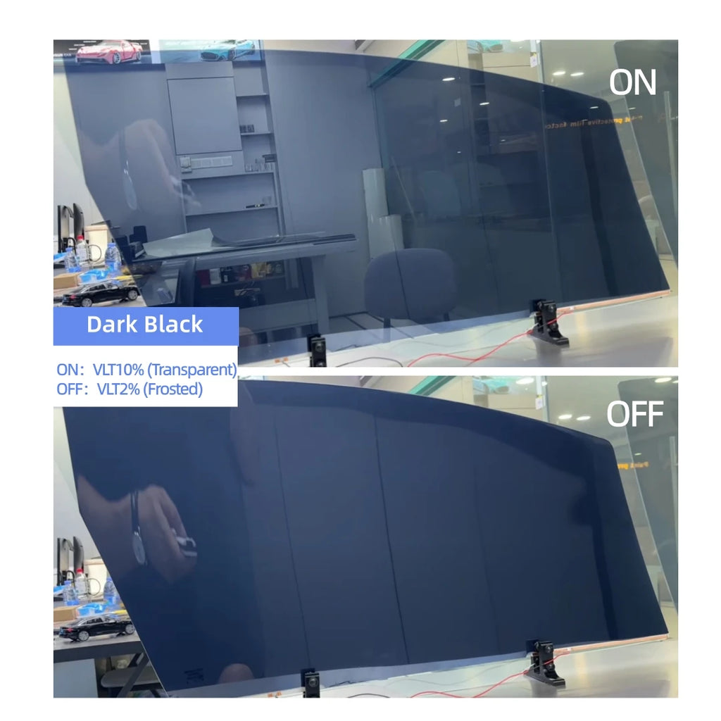 Deep Black Automotive Switchable Smart Tint Privacy Glass Dimming Car Tint With Remote Control