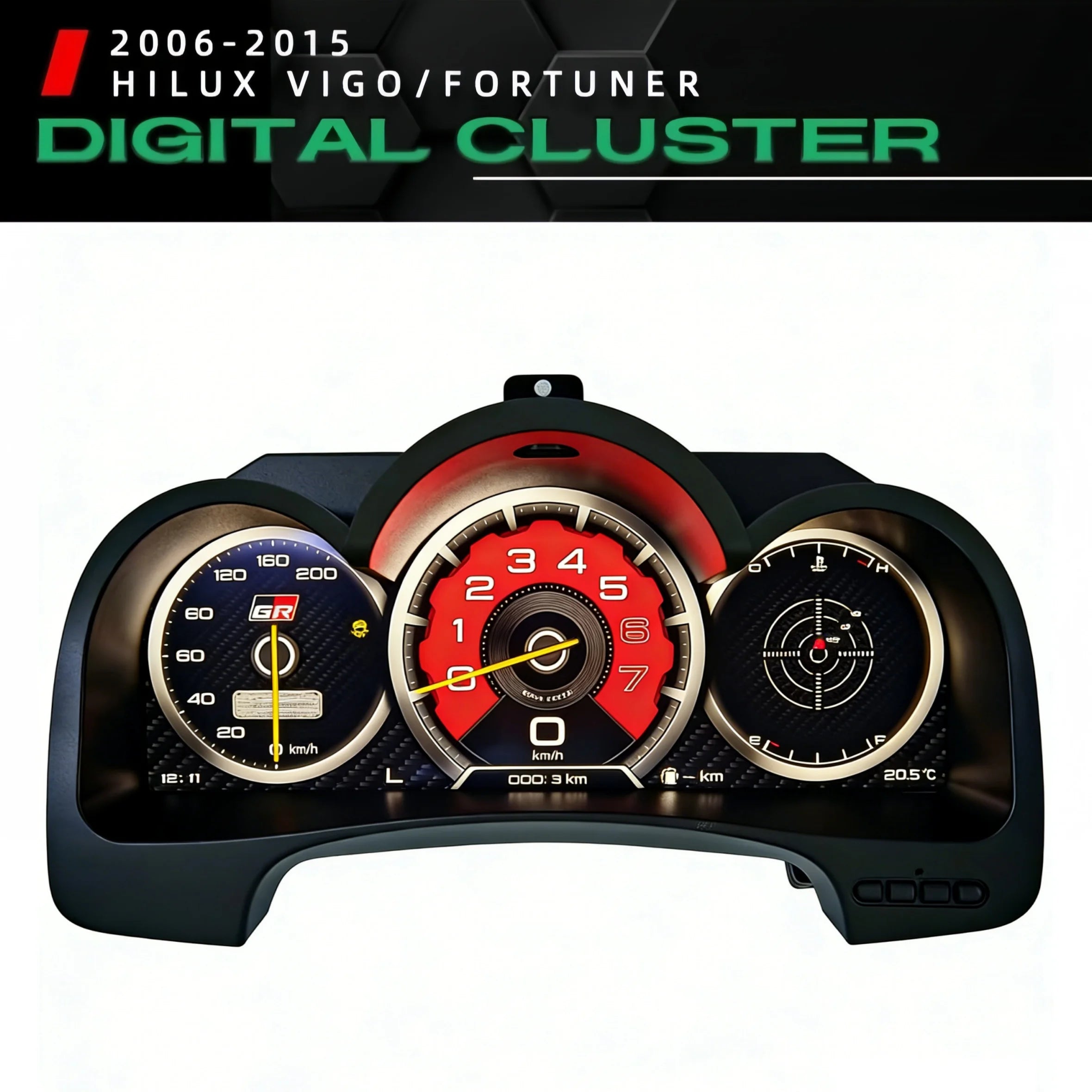 12.3 Inch LCD Car Digital Dashboard For Toyota Hilux VIGO FORTUNER 2005 2006 - 2014 2015 Years Panel Speedometer Virtual Cockpit