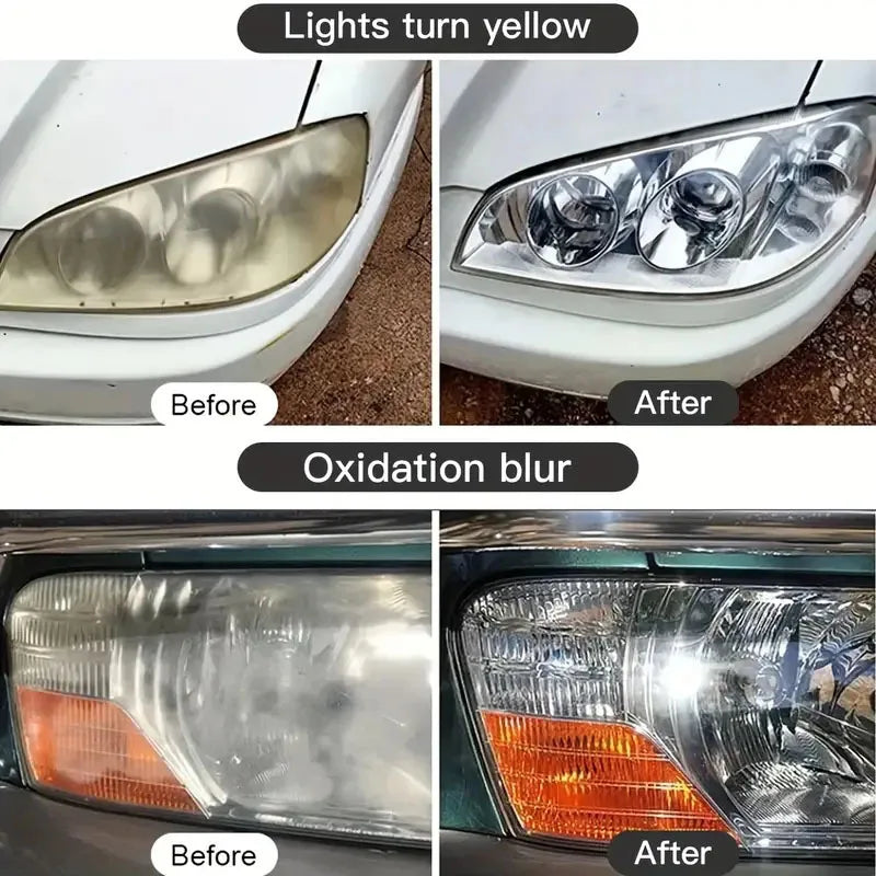 Professional Car Headlight Restoration Yellowing, Oxidation,Fogging Removes Automotive Front & Rear Light Polish Clean Care