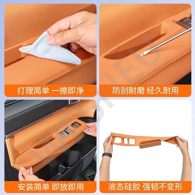 For BYD Ti7 2025-2026 Door Armrest Protection Pad Center Console Armrest Silicone Sleeve Car Interior Modification Accessories
