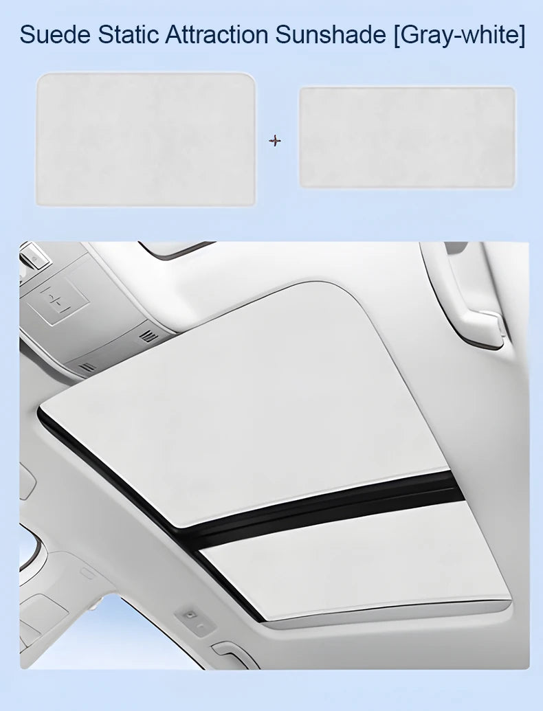 For Porsche Taycan Type 9J1 2019-2024 2022 Car Electrostatic Suede Silicone Sunshade Glass Sun Shade Protection Sunroof Cover