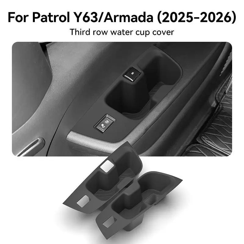 For Nissan Patrol Y63 Armada 2026 2025 Center Console Lower Storage Box TPE Anti Slip Organizer Tray Car Interior Accessories