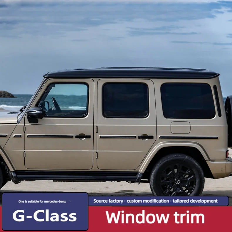 2018-2025 For Mercedes-benz G-class Window Trim Modification Blackened Door Frame Chrome Decorative Protective Strip