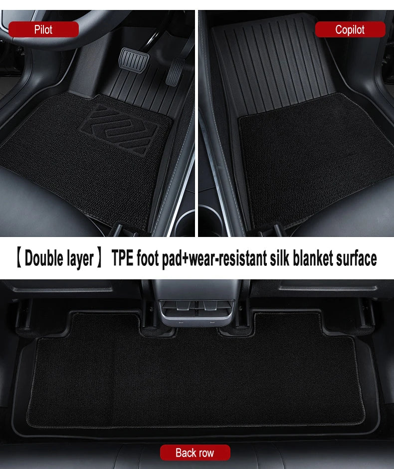For Tesla New Model Y Juniper Premium/Performance 2025+ TPE Floor Mats Luggage Mat Wear-resistant Foot Pads ModelY Trunk Mats
