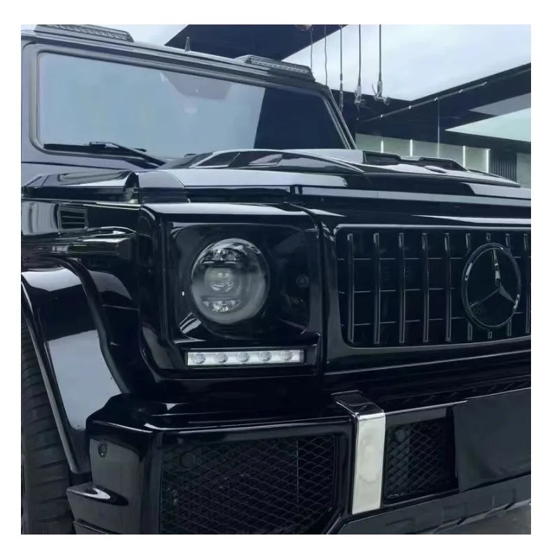For Mercedes-Benz G-Class W463 G500, G63, G350, G65, G55 Modified With Geometric Headlights, Blackened Old Model Upgraded To New