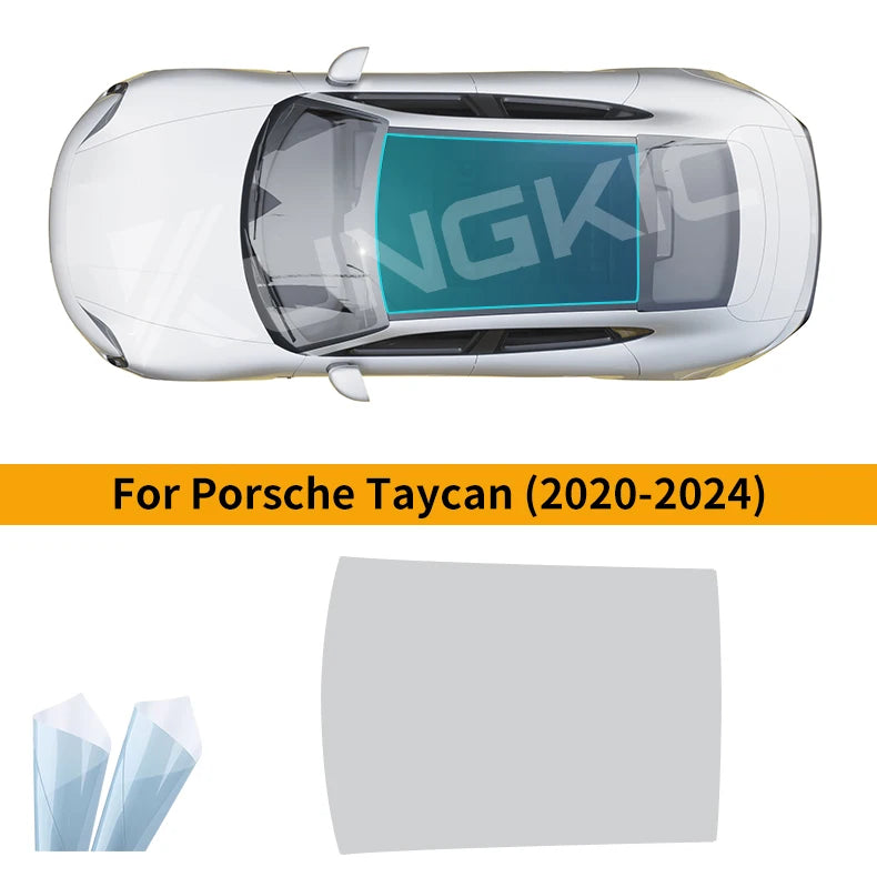 For Porsche Taycan 2020 2021 2022 2023 2024 TPU Pre Cut Sunroof UV Protection Film Heat Insulation Awning Supplies