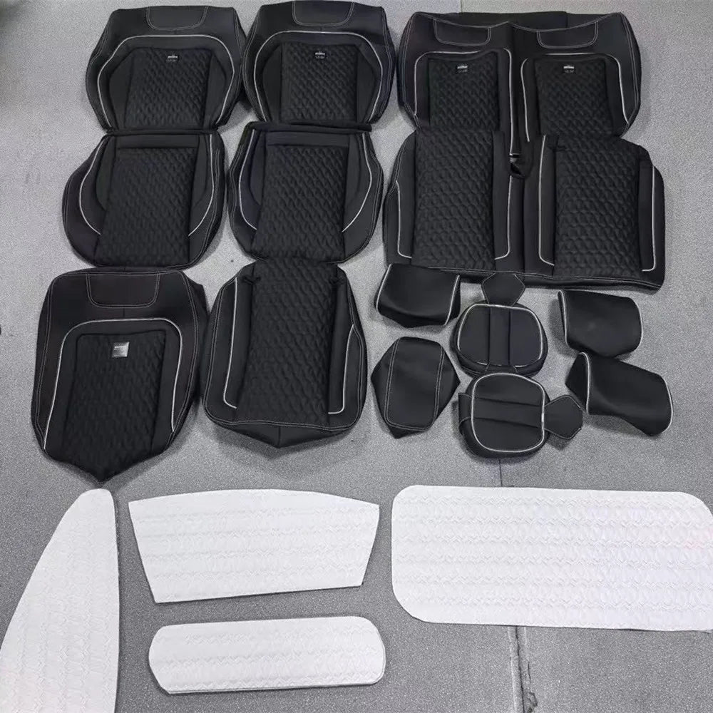 Luxury G-Wagon Full Set Leather Seat Cover Interior Wrapping Kit for  G Class W463 W464 W465 Custom Car Accessories