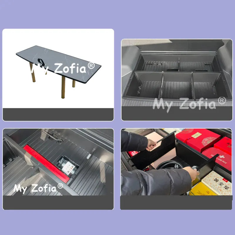 Multifunctional Waterproof Car Trunk Storage Box Interior Upgrade Organizer Accessories For BYD Ti7 Leopard Titanium 7 2025 2026