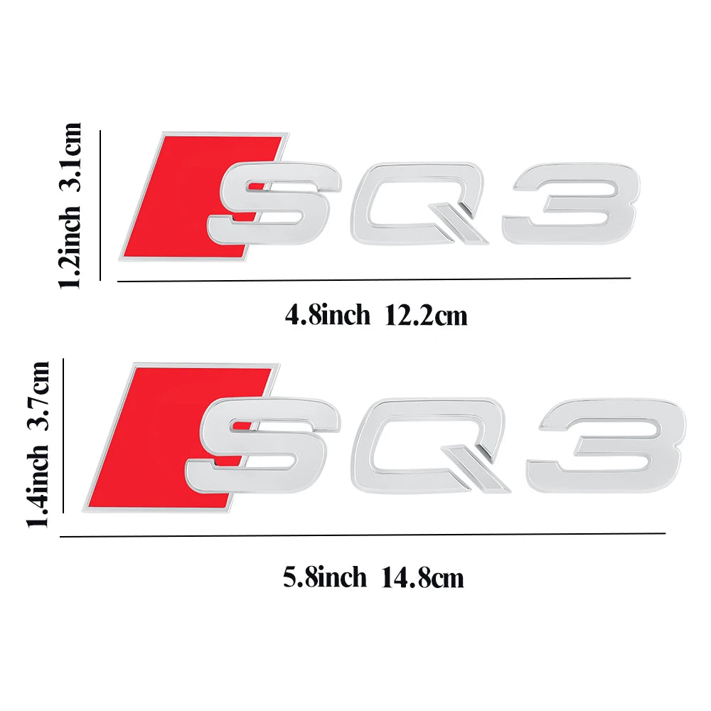 3D ABS Auto Body Rear Trunk Decoration Sticker Car Styling Emblem Decal Refit Accessories For Audi SQ3 SQ5 SQ7 RSQ3 RSQ5 RSQ7 RS