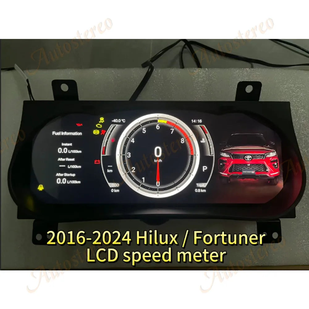 2025 Update For Toyota Hilux Fortuner 2016-2024 Virtual Cockpit Digital Cluster Car Odometer Screen Dashboard LCD Speed Meter
