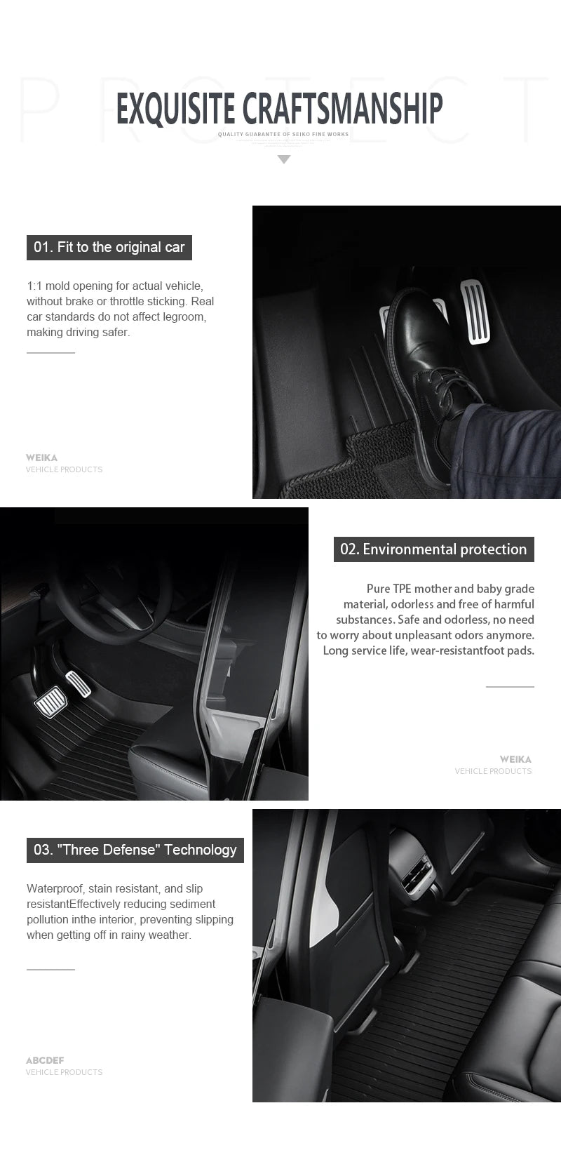 For Tesla New Model Y Juniper Premium/Performance 2025+ TPE Floor Mats Luggage Mat Wear-resistant Foot Pads ModelY Trunk Mats