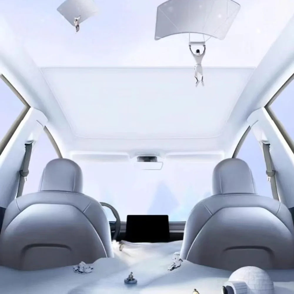 For JISHI Polestones 01 ROX 01 Electrostatic Adsorption Sunroof Heat Insulation Sunshade Curtain Rapid Cooling Car Roof Canopy