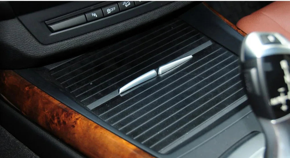 For BMW X5 X6 E70 E71 E72 Front Console Cup Holder Sliding Shutters Cover Trim Center Roller Blind Cover Replacement 2007-2014