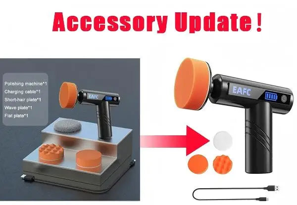 EAFC Wireless Car Polisher Handheld Polisher 4500mAh Car Polishing Waxing Machine Power Tool for Car Body Cleanig Waxing Repair