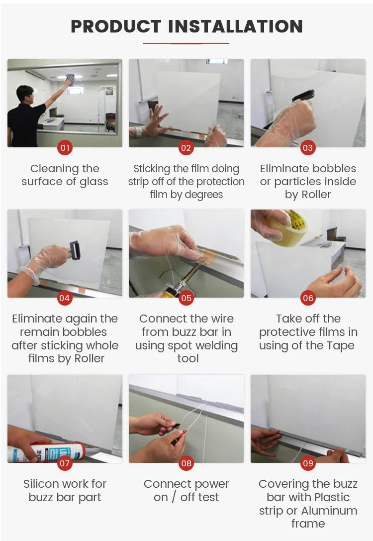 Hot Product PDLC Intelligent Smart PVC Film Modern Decorative Self-Adhesive Window Roll For Office Building Privacy Glass Foil