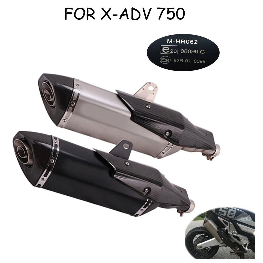 Motorcycle Exhaust Muffler Escape Tube Header Link Pipe Slip On For Honda X-ADV 750 X ADV750 ADV 2017 2018 - 2023