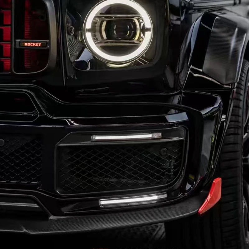 B style dry carbon Fog light cover For Mercedes-Benz W464 G-Class G63 Front Bumper Fog Vent Covers  Car Trim with LED