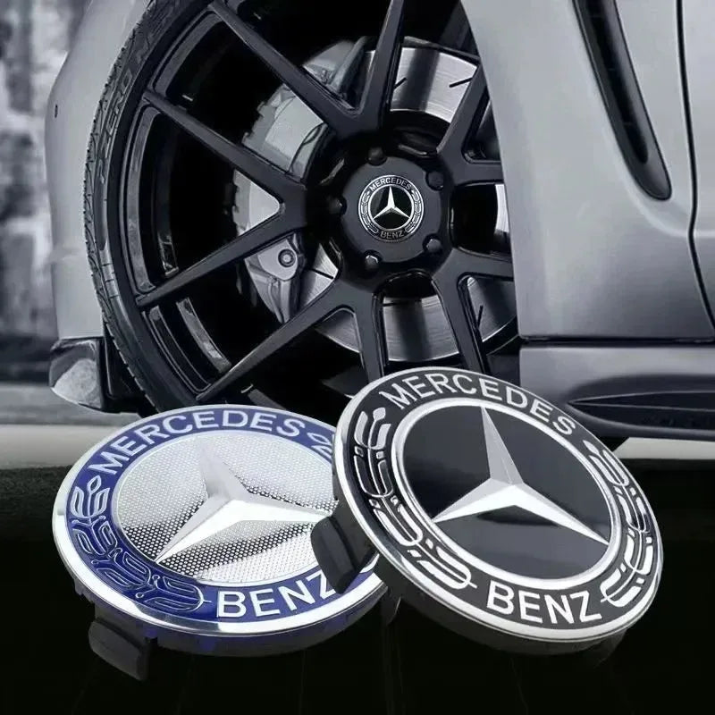 4 Pieces/Set Mercedes Benz AMG Wheel Center Hub Caps 75mm Diameter with Embossed Benz Emblem Tire Rim Covers for W203 W206 W220