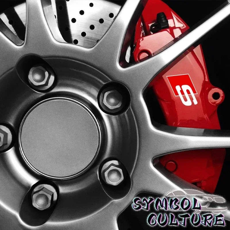 Car Brake Caliper Sticker Heat Resistant Decals Auto Accessories For Quattro For Audi S Line A1 A3 A4 A6 A7 Q3 Q5 Q7 RS3 RS4 RS5