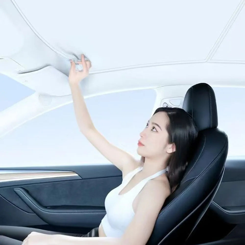For JISHI Polestones 01 ROX 01 Electrostatic Adsorption Sunroof Heat Insulation Sunshade Curtain Rapid Cooling Car Roof Canopy