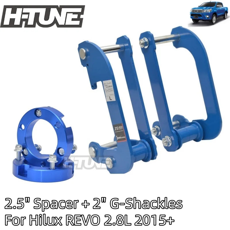 32mm Front Spacer and Extended 2" Rear Leaf Spring G-Shackles Suspension Lift Kit For Hilux REVO 2.8L 2015+