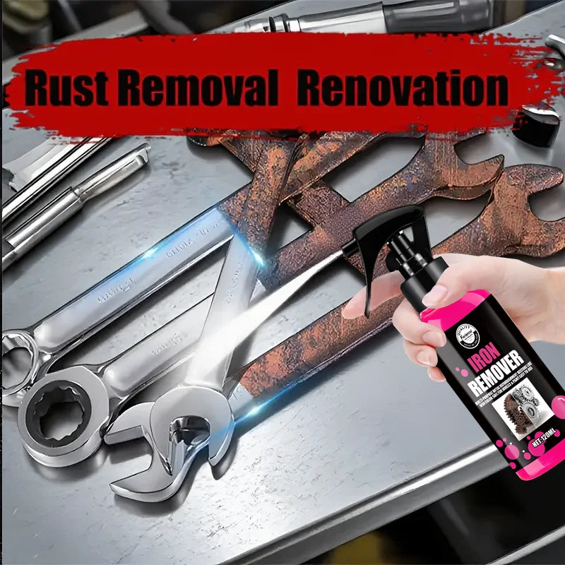 All-Purpose Rust Remover Spray 1PC- 120ML, Fast-Acting Iron Oxidation Eliminator, Restores Shine, Safe on Various Surfaces