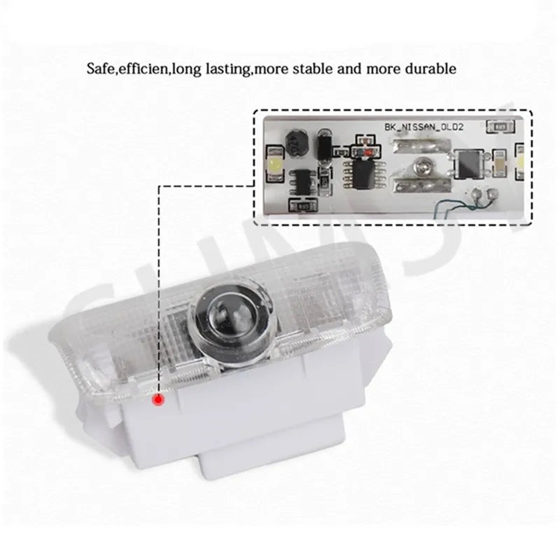2PCS LED Car Door Projector Shadow Ghost Welcome Light Logo Lamps For Patrol Y62 2013-2017 2018 2019 2020 2021 Auto Accessories