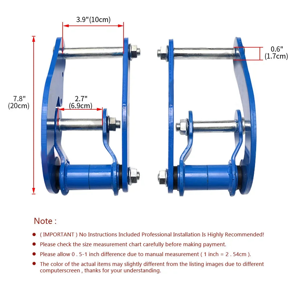 2 x Comfort Double Shackle 4x4 Suspension Leaf Spring Lift Kits Rear Le Spring Comfort Double Shackles for Hilux REVO 2015+