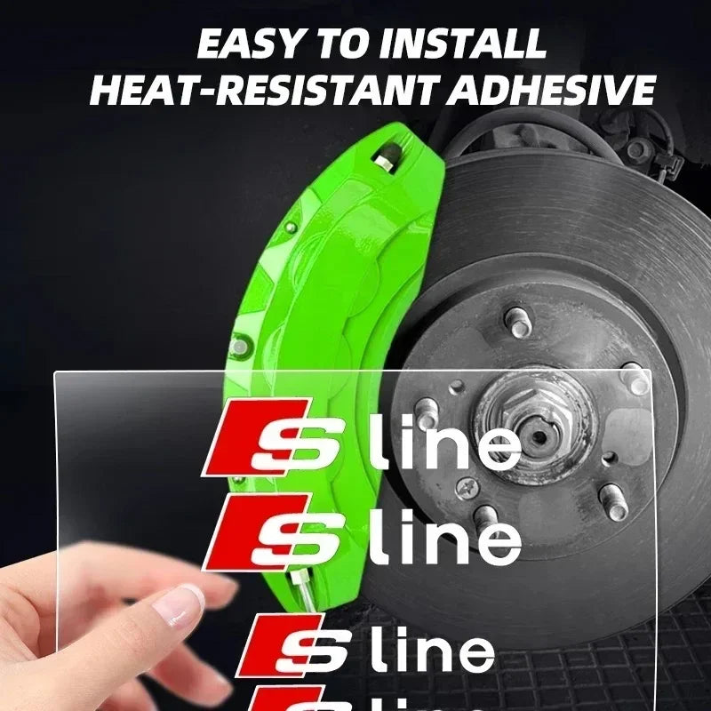 Car Brake Caliper Sticker Heat Resistant Decals Auto Accessories For Quattro For Audi S Line A1 A3 A4 A6 A7 Q3 Q5 Q7 RS3 RS4 RS5
