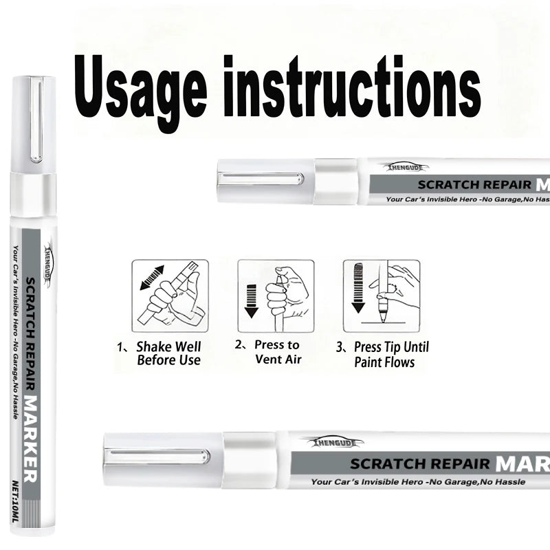 Car Scratch Repair Pen - Self-Use Paint Touch-Up Pen for Cars, Suitable for Repairing Scratches on Dashboards, Car Doors, Trim Strips, Buttons, and Switch Areas Easy to Use, Long-Lasting and Non-Fading, Designed Specifically