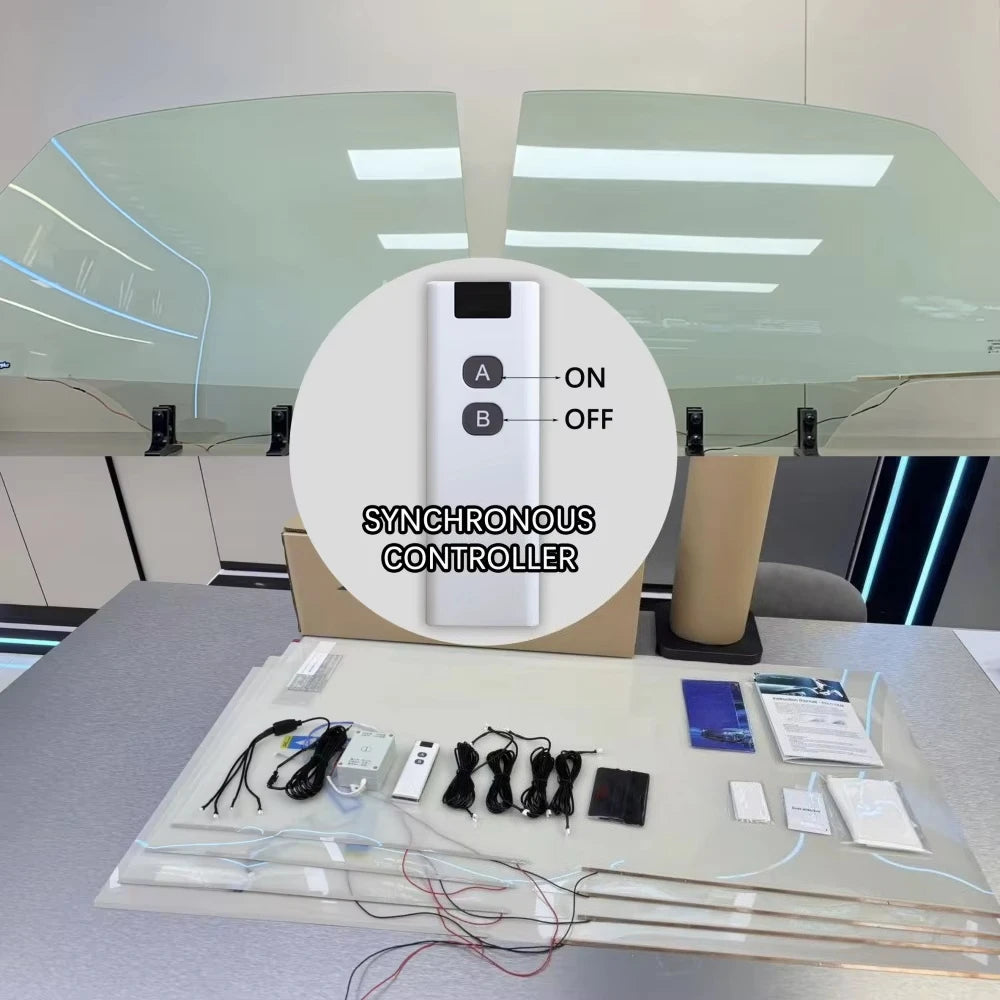 Black PDLC Film For Electric Car Windows 0.45mm With Silicone Glue - Privacy Smart Film Switchable Smart Glass Film