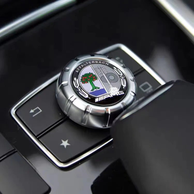 29mm Aluminum Car Multimedia Knob Badge Stickers DMTANZST for Mercedes-benz AMG W203 CLA CLS W212 W213 W176 Interior Mouldings