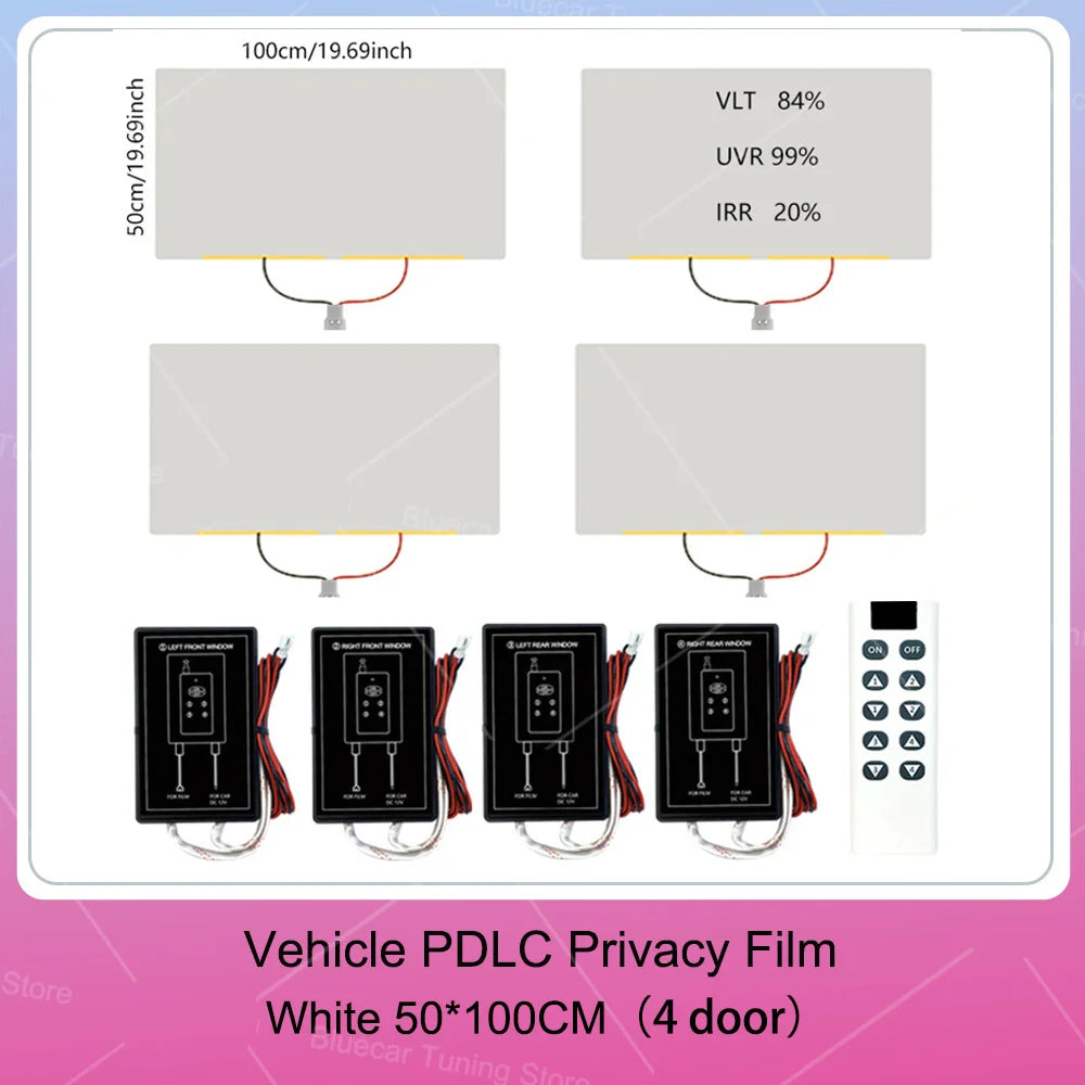 Automotive PDLC Smart Film for Car Windows | Switchable Privacy Glass Tint Independent control for four windows