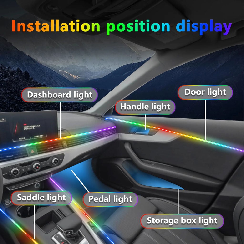 For BMW 5 Ser  G30 G31 G38 2017-2023 Car LED Ambient Lamps Colorful Atmosphere Lights AutoInterior Neon Strip 64 RGB Lighting
