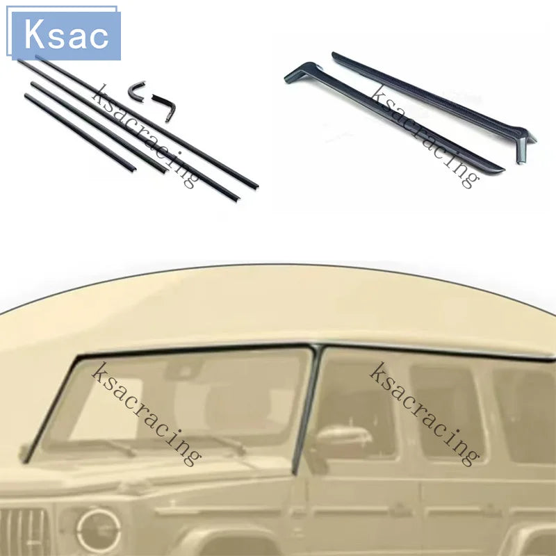For Mercedes G class 2019-2026 year W464 W463A W465 carbon fiber roof strip trim A-pillar C-pillar G500 G63 G450 accessories