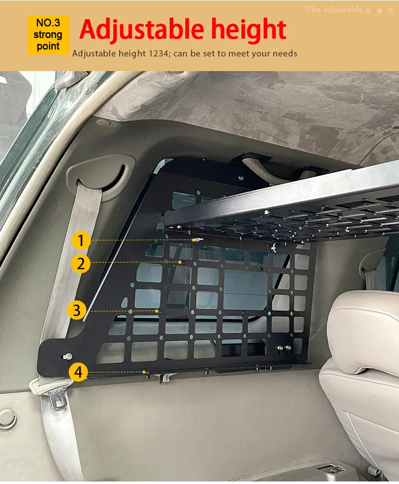 For Nissan Patrol Y61 1997-2016 5dr Accessories Storage Panel Rear Trunk Debris Rack Car-Styling MOLLE Storage Panel Organizer