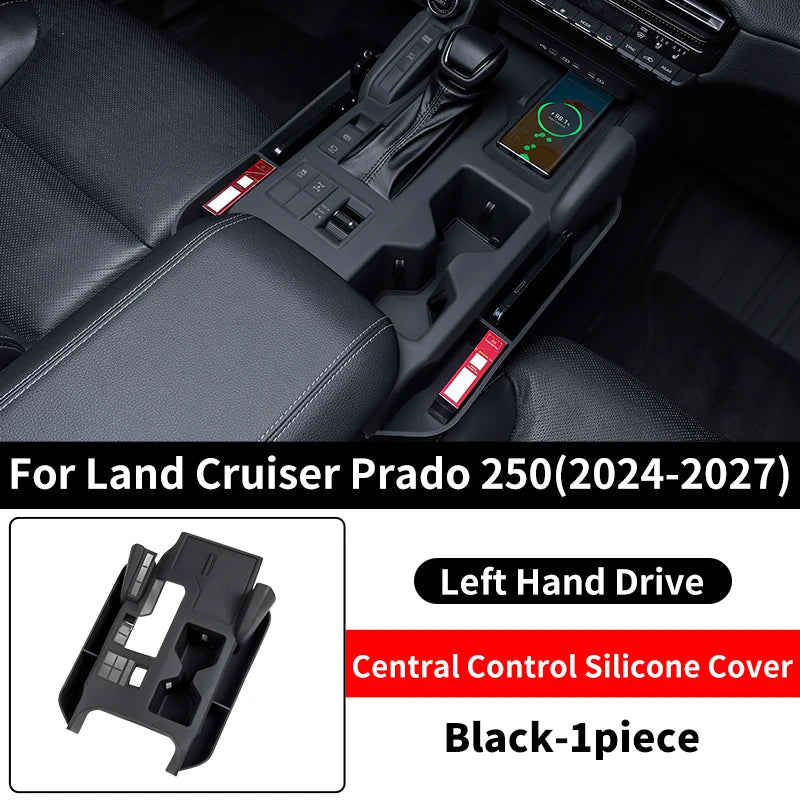 For Toyota Land Cruiser Prado LC250 250 J250 2024-2026 Center Console Silicone Cover Anti-Scratch Anti-Dust Perfect Fit Interior