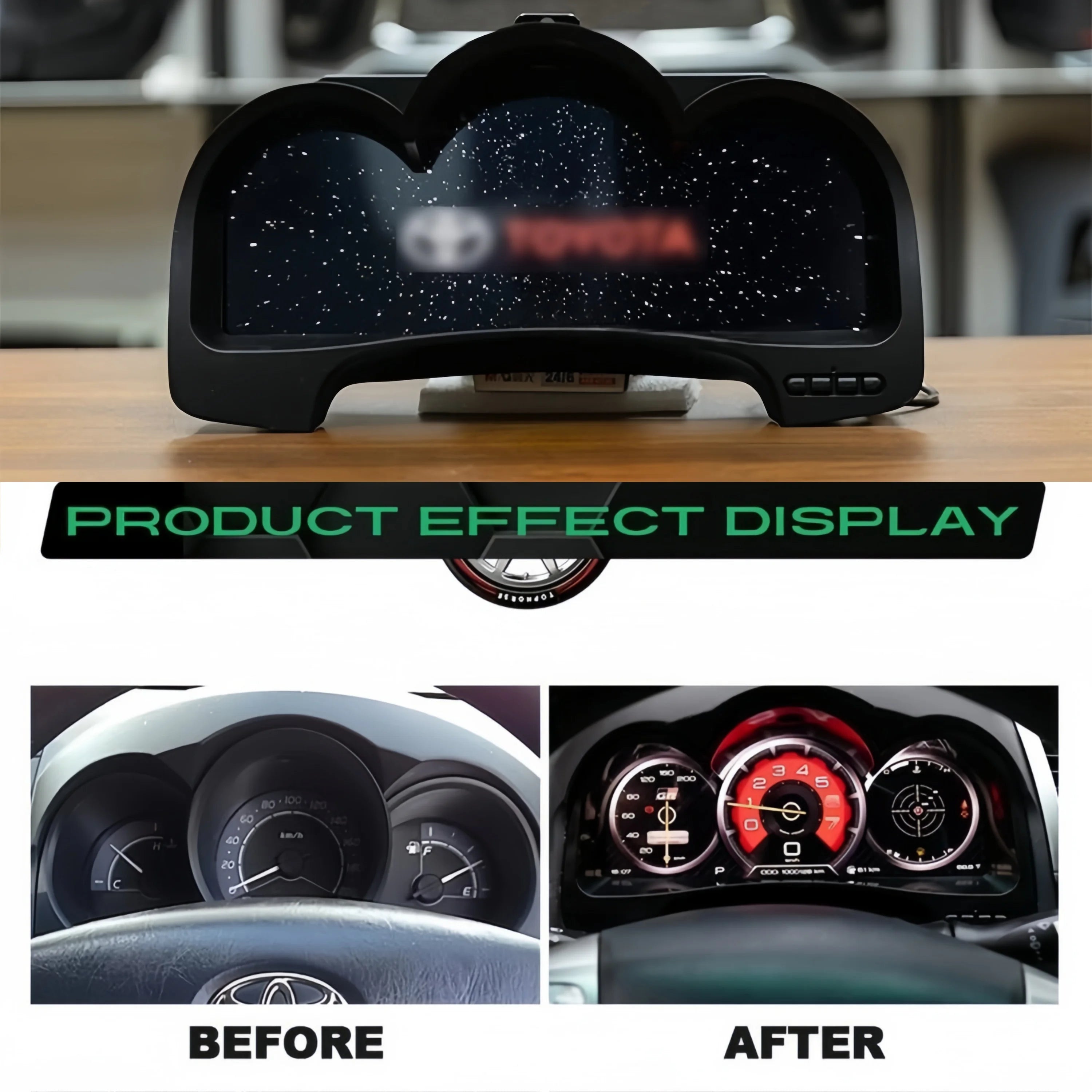 12.3 Inch LCD Car Digital Dashboard For Toyota Hilux VIGO FORTUNER 2005 2006 - 2014 2015 Years Panel Speedometer Virtual Cockpit