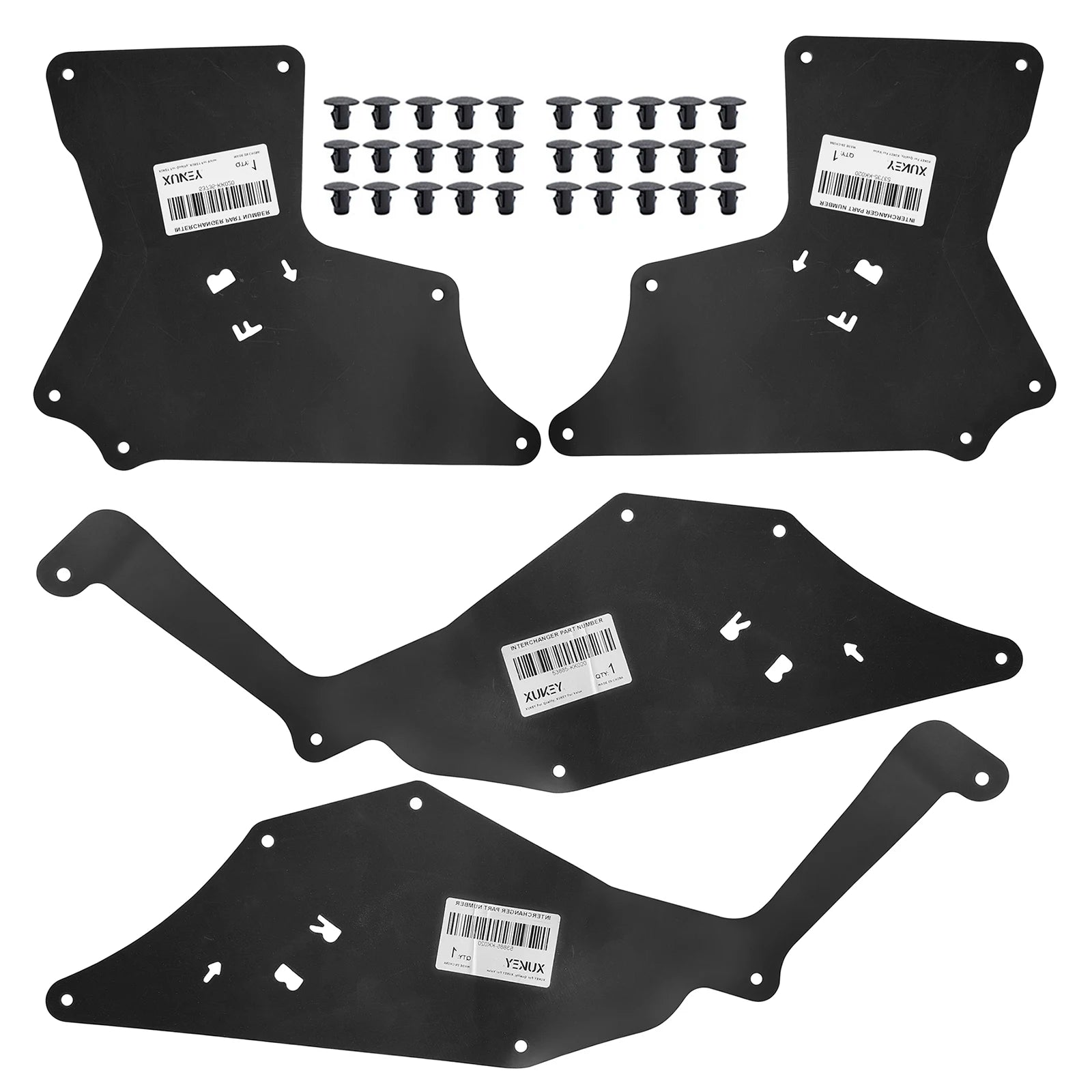 4pcs For Toyota Hilux Fortuner 2015-2024 Front Splash Shield Fender Liner Apron Seal Protector 53883-04020 53735-04070 N150 N160