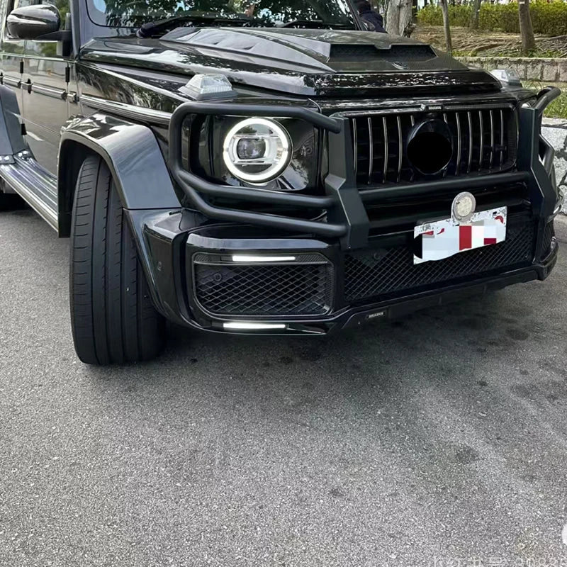 B style dry carbon Fog light cover For Mercedes-Benz W464 G-Class G63 Front Bumper Fog Vent Covers  Car Trim with LED