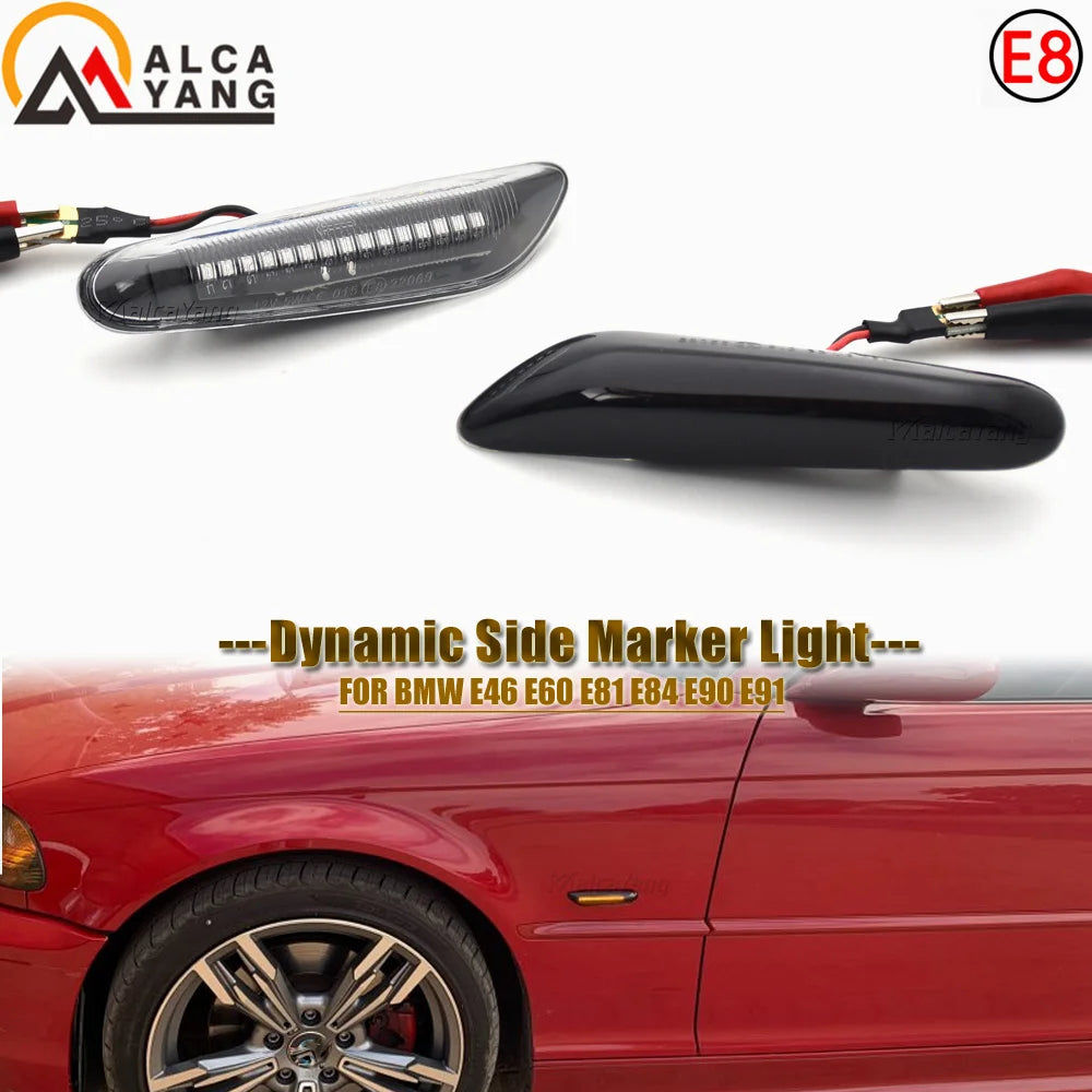 Dynamic LED Turn Signal Light Side Marker For BMW E60 E61 E90 E91 E87 E81 E83 E84 E88 E92 E93 E82 E46 1 3 5 Series X1 X3 2004