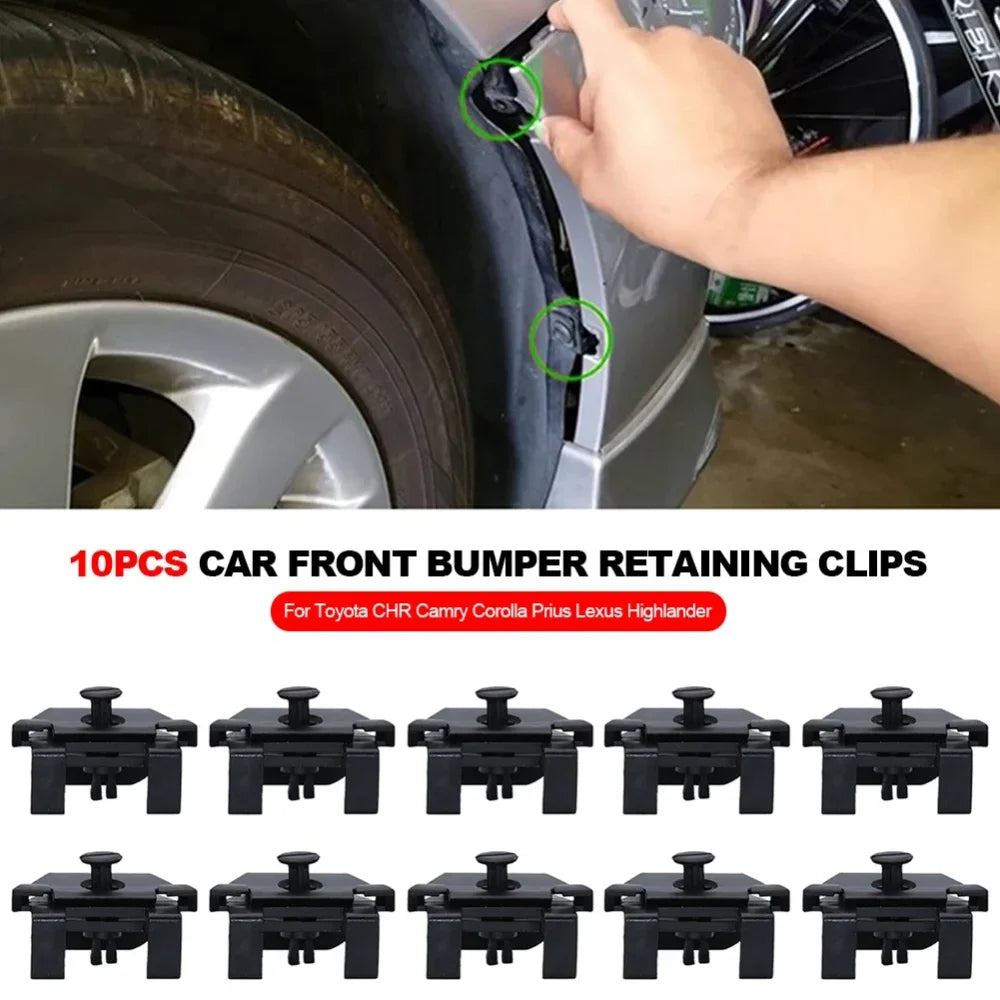 10pcs Car Front Bumper Retaining Clips Fender Retainer Fasteners for Toyota Chr Camry Corolla Prius Lexus Highlander Reiz