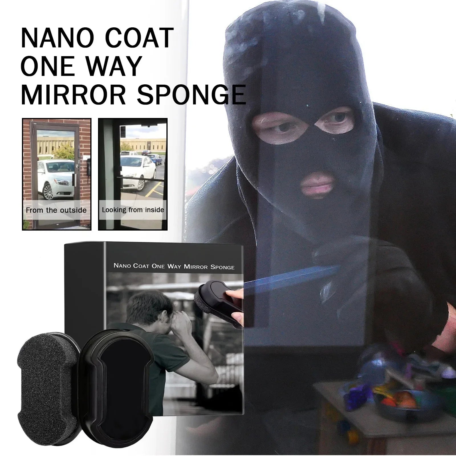 Anti Peeping Glass Cleaning Sponge Isolate Glass From Light Dedicated for Privacy Protection in Cars & Home Effective Anti-theft