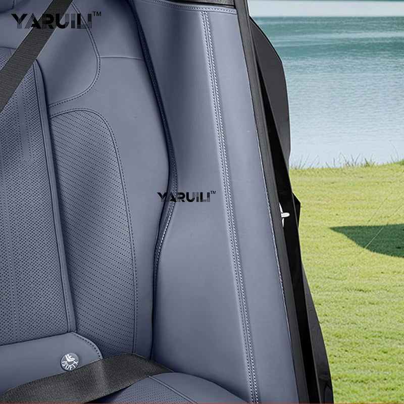 For Byd Leopard 7 2025 2026 Leather Car C Pillar Anti-kick Protective Mat Seat Belt Pad Rear Door Cover Strip