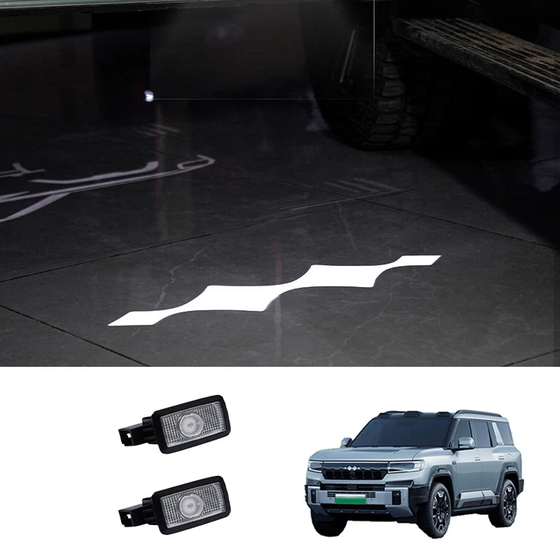 Auto Door Welcome Light For BYD Leopard 8 Denza B8 2024+ HD Atmosphere Light Laser Ground Light Exterior Upgrade Car Accessories