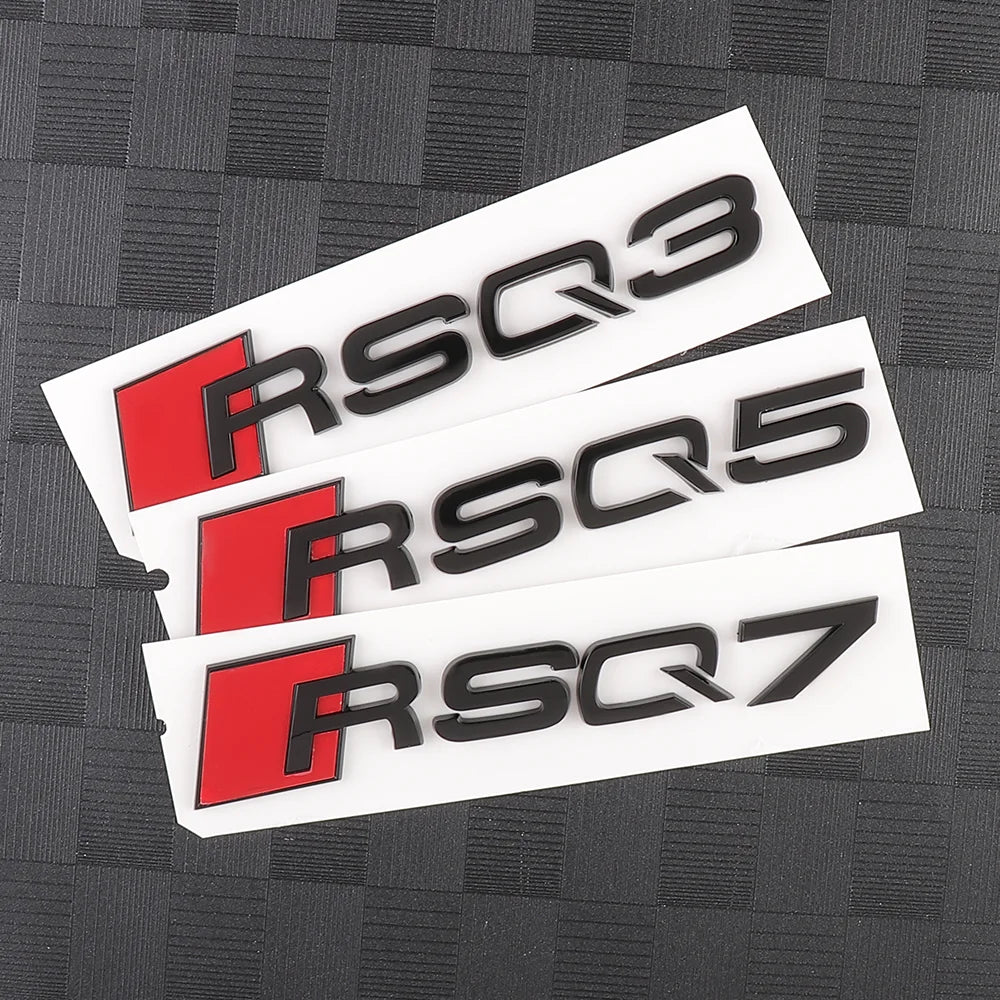 3D ABS Auto Body Rear Trunk Decoration Sticker Car Styling Emblem Decal Refit Accessories For Audi SQ3 SQ5 SQ7 RSQ3 RSQ5 RSQ7 RS