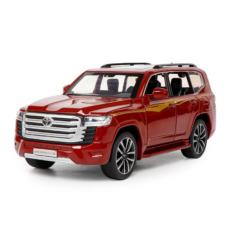 1/32 Toyota Land Cruiser LC300 Prado SUV Alloy Car Model Diecast Metal Toy Off-road Vehicles Car Model Sound and Light Kids Gift