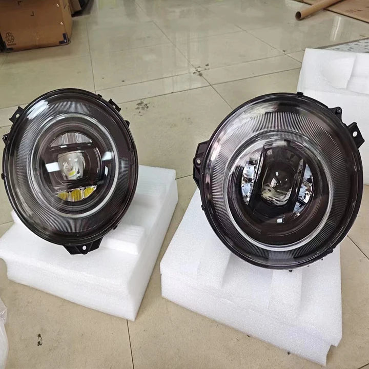 W464 Style Dynamic LED For Mercedes Benz G Class W463 G63 G550 G55 G500 Black Headlight Pair 2008-2018
