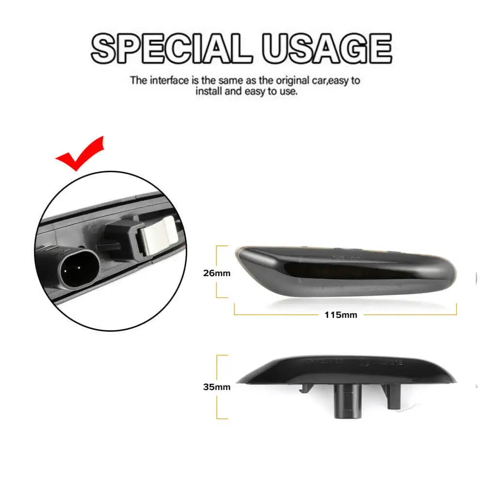 LED Side Marker Light for BMW 1 Series 3 Series 5 X1 X3 E46 E60 E61 E81 E82 E83 84 E87 E88 E90 E91 E92 E93 Turn Signal Indicator