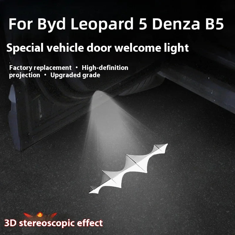 For Byd Leopard 5 Denza B5 Special Door Welcome Light Interior Decoration Modification Non-Destructive Installation Ambient